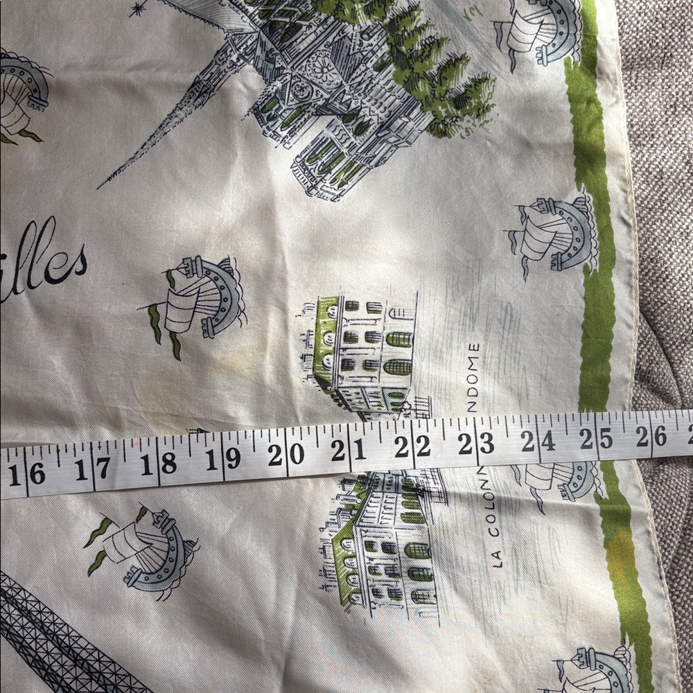 Vintage Silk French Paris Souvenir Scarf - Picture 6 of 8